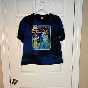 ROMWE Black and Blue Graphic Tee